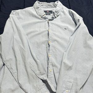 Vineyard Vines Blue Plaid Whale Shirt XXL